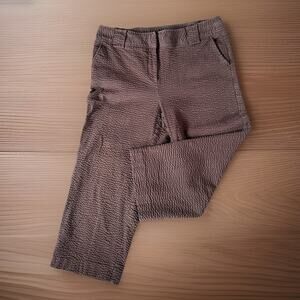 Harve Benard Textured Crop Pants Brown 80s Old Money Career Chic Womens 10